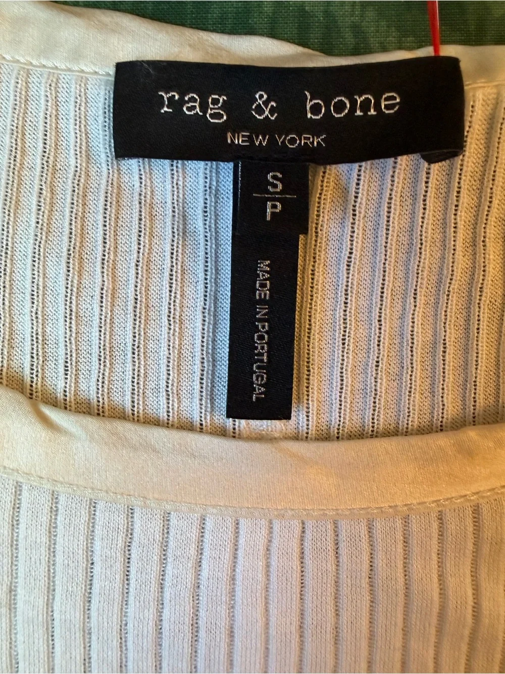 rag & bone Off-White Ribbed Short-Sleeve Tee - Picture 3 of 6